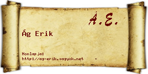 Ág Erik névjegykártya